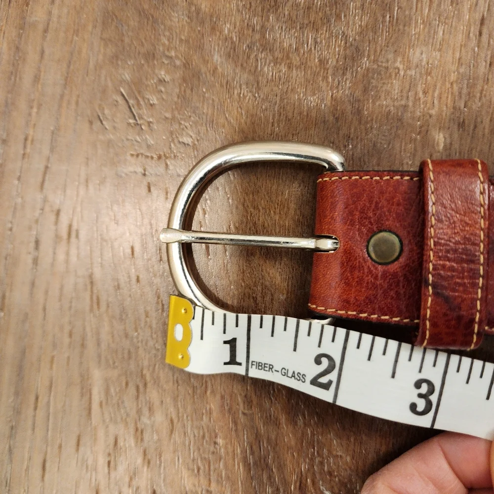 Leegin Silver Creek Billet Overlay Western Belt Leather Made in USA size 40